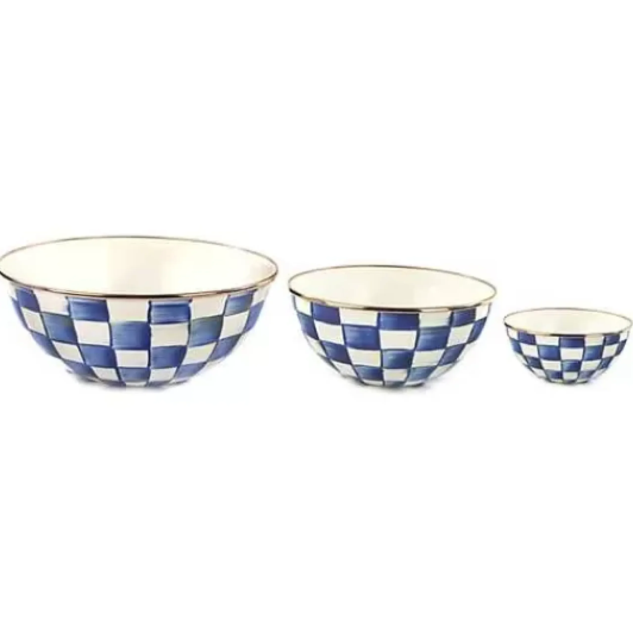 MacKenzie-Childs Royal Check Mixing Bowls, Set of 3< Kitchen & Dining Sets|Serveware
