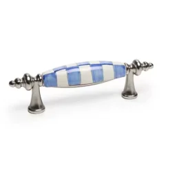 MacKenzie-Childs Royal Check Nickel Drawer Pull< Finishing Touches|Room Accents