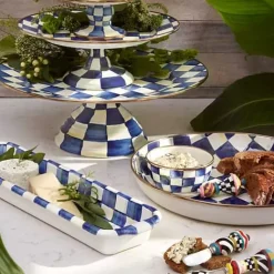MacKenzie-Childs Royal Check Pinch Bowl< Bar Entertaining|Serveware