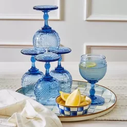 MacKenzie-Childs Royal Check Pinch Bowl< Bar Entertaining|Serveware