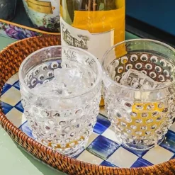 MacKenzie-Childs Royal Check Rattan  Enamel Small Serving Tray< The Coffee Shop|Serveware