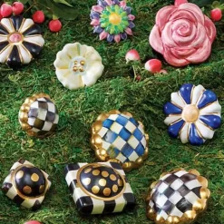 MacKenzie-Childs Royal Check Round Knob< Finishing Touches|Room Accents