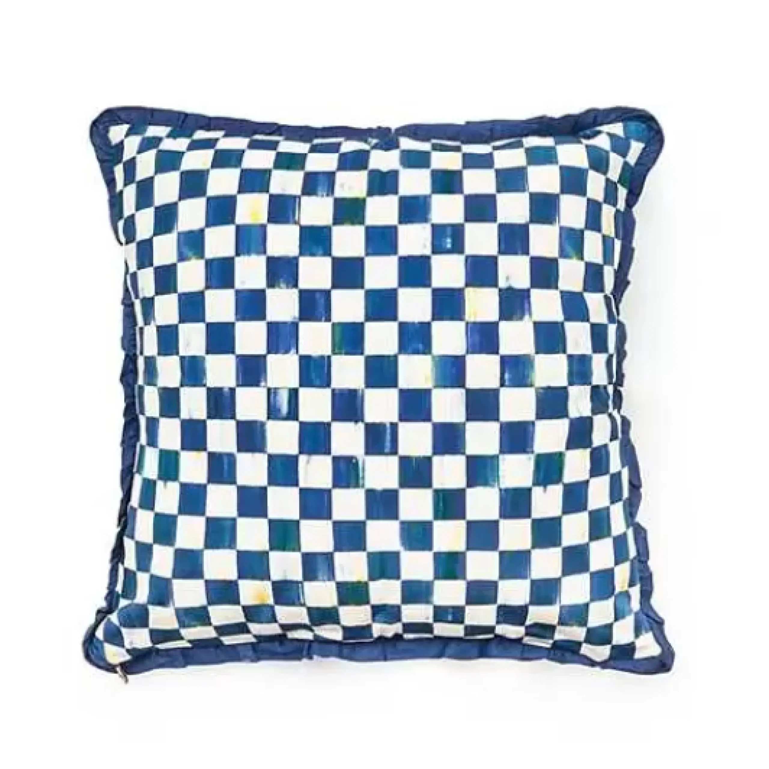 MacKenzie-Childs Royal Check Ruffled Square Throw Pillow< Pillows, Throws, & Cushions