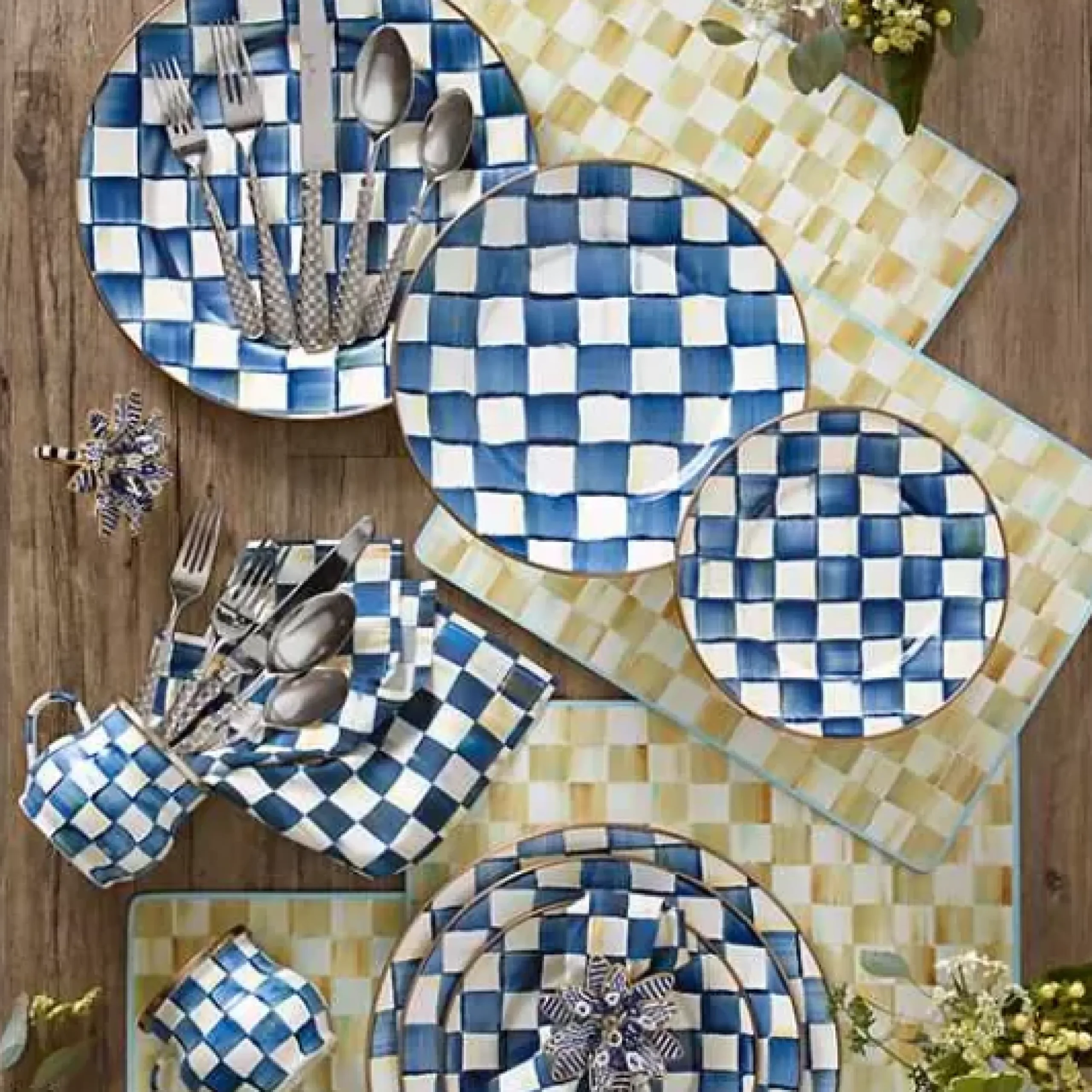MacKenzie-Childs Royal Check Salad/Dessert Plate< Dinnerware & Flatware