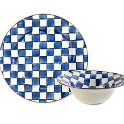 MacKenzie-Childs Royal Check Serving Platter Bowl Set< Kitchen & Dining Sets|Serveware