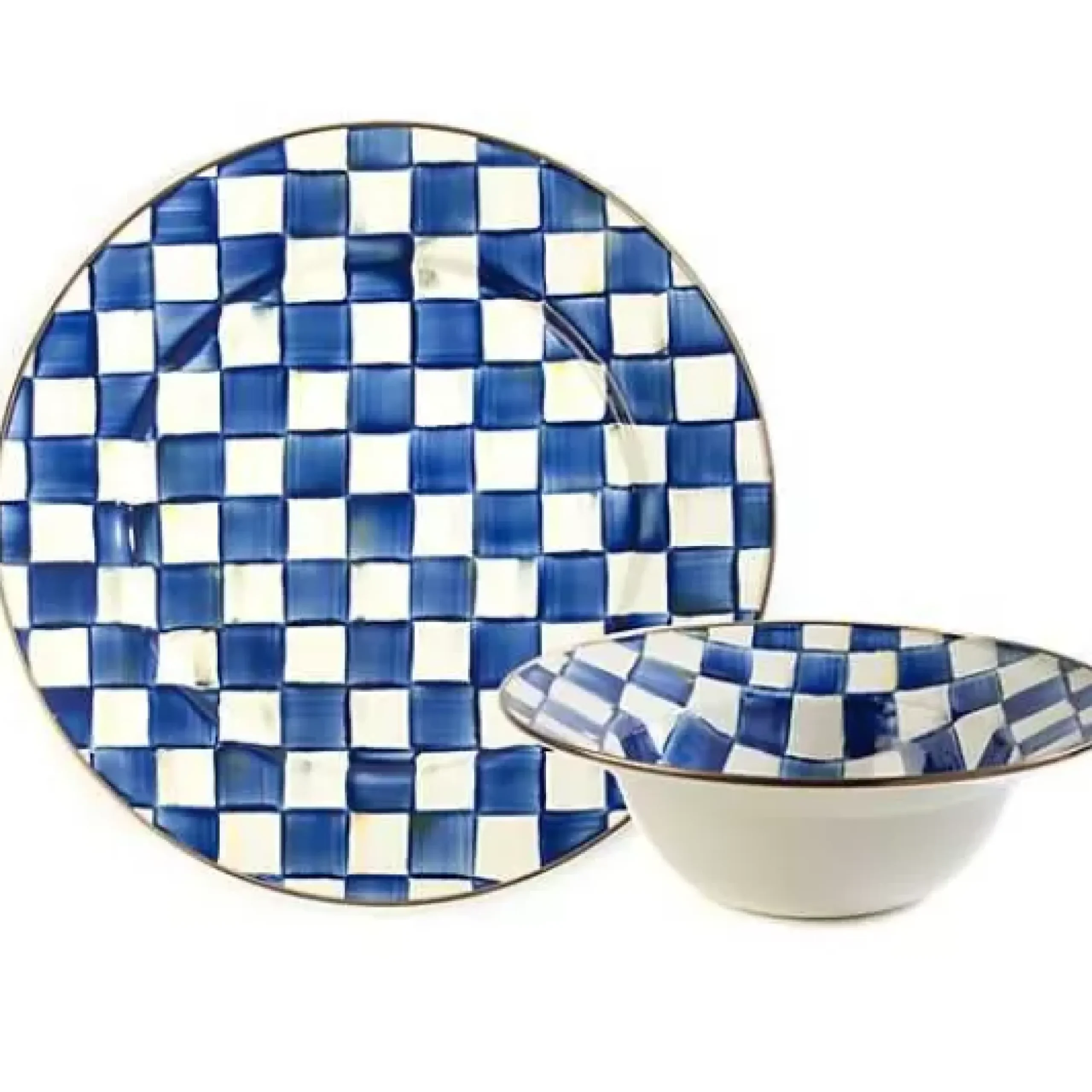 MacKenzie-Childs Royal Check Serving Platter Bowl Set< Kitchen & Dining Sets|Serveware