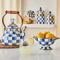 MacKenzie-Childs Royal Check Small Canister< Room Accents|Kitchen Storage & Organization