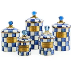 MacKenzie-Childs Royal Check Small Canister< Room Accents|Kitchen Storage & Organization
