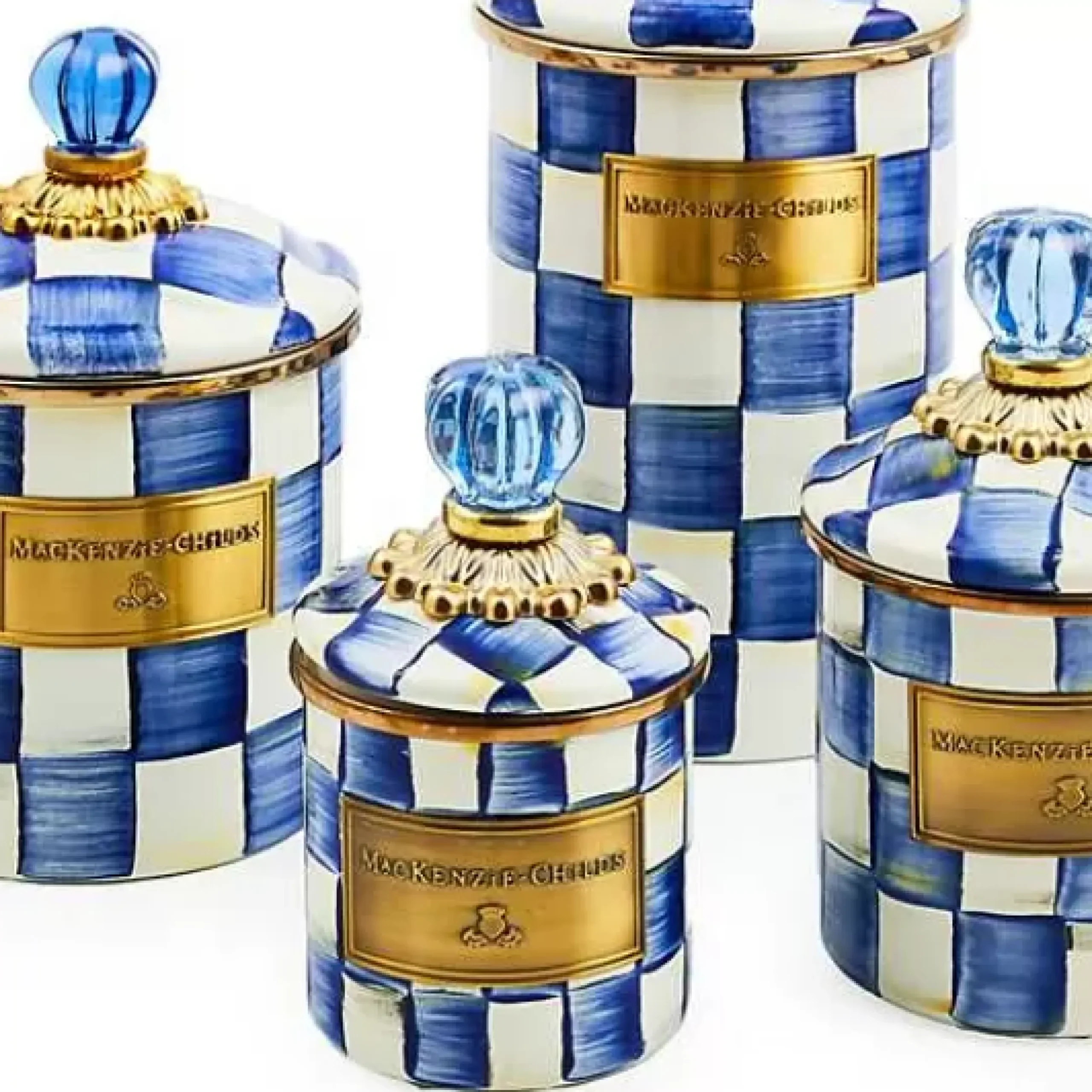 MacKenzie-Childs Royal Check Small Canister< Room Accents|Kitchen Storage & Organization
