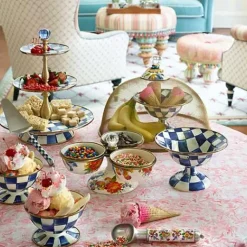 MacKenzie-Childs Royal Check Small Compote< Serveware