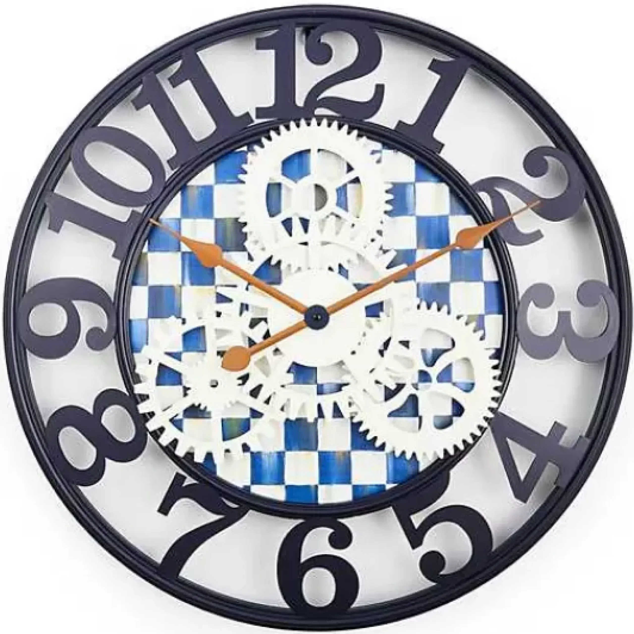 MacKenzie-Childs Royal Check Small Farmhouse Wall Clock< Room Accents
