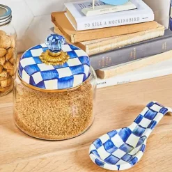 MacKenzie-Childs Royal Check Small Kitchen Canister< Room Accents|Kitchen Storage & Organization