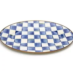 MacKenzie-Childs Royal Check Small Oval Platter< Bar Entertaining|Serveware