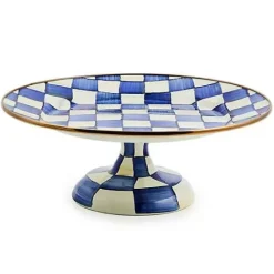 MacKenzie-Childs Royal Check Small Pedestal Platter< Serveware