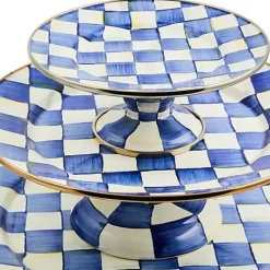 MacKenzie-Childs Royal Check Small Pedestal Platter< Serveware