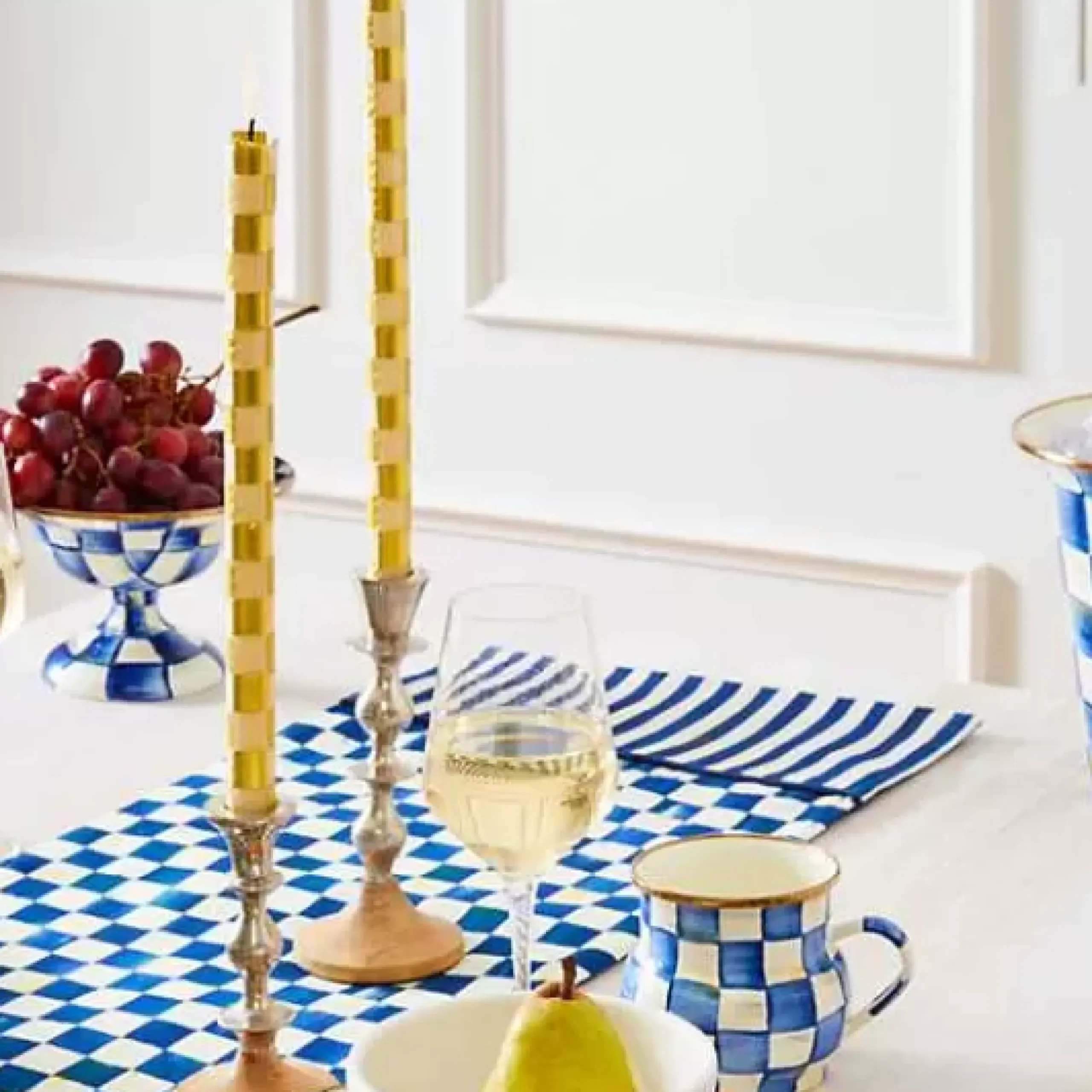 MacKenzie-Childs Royal Check Table Runner< Kitchen & Table Linens