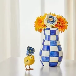 MacKenzie-Childs Royal Check Tall Vase Bouquet Set< Spring|Greenery & Florals
