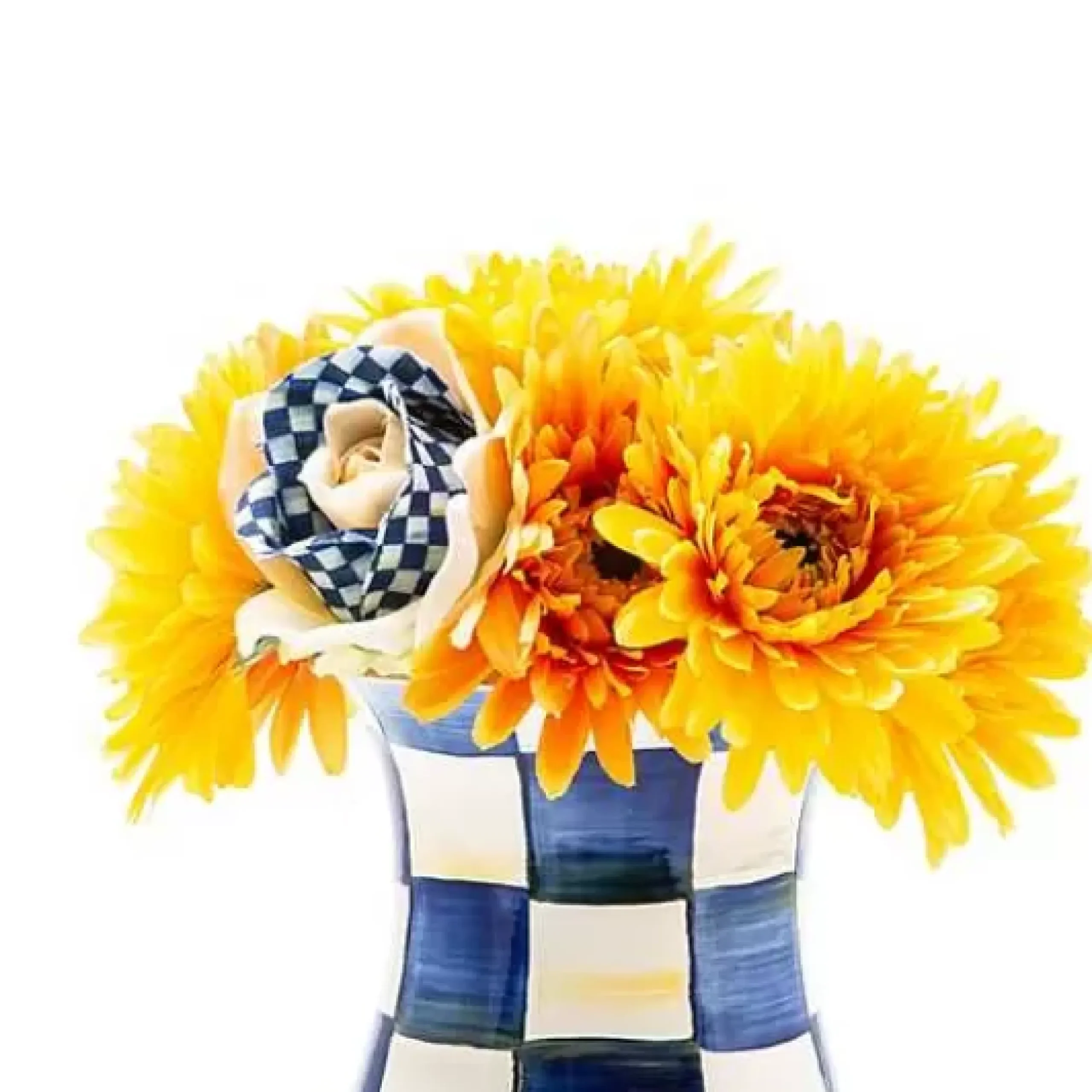 MacKenzie-Childs Royal Check Tall Vase Bouquet Set< Spring|Greenery & Florals