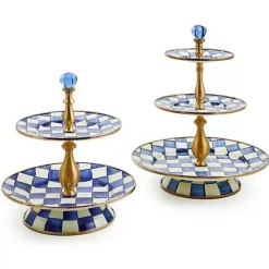 MacKenzie-Childs Royal Check Three Tier Sweet Stand< Bar Entertaining|Serveware