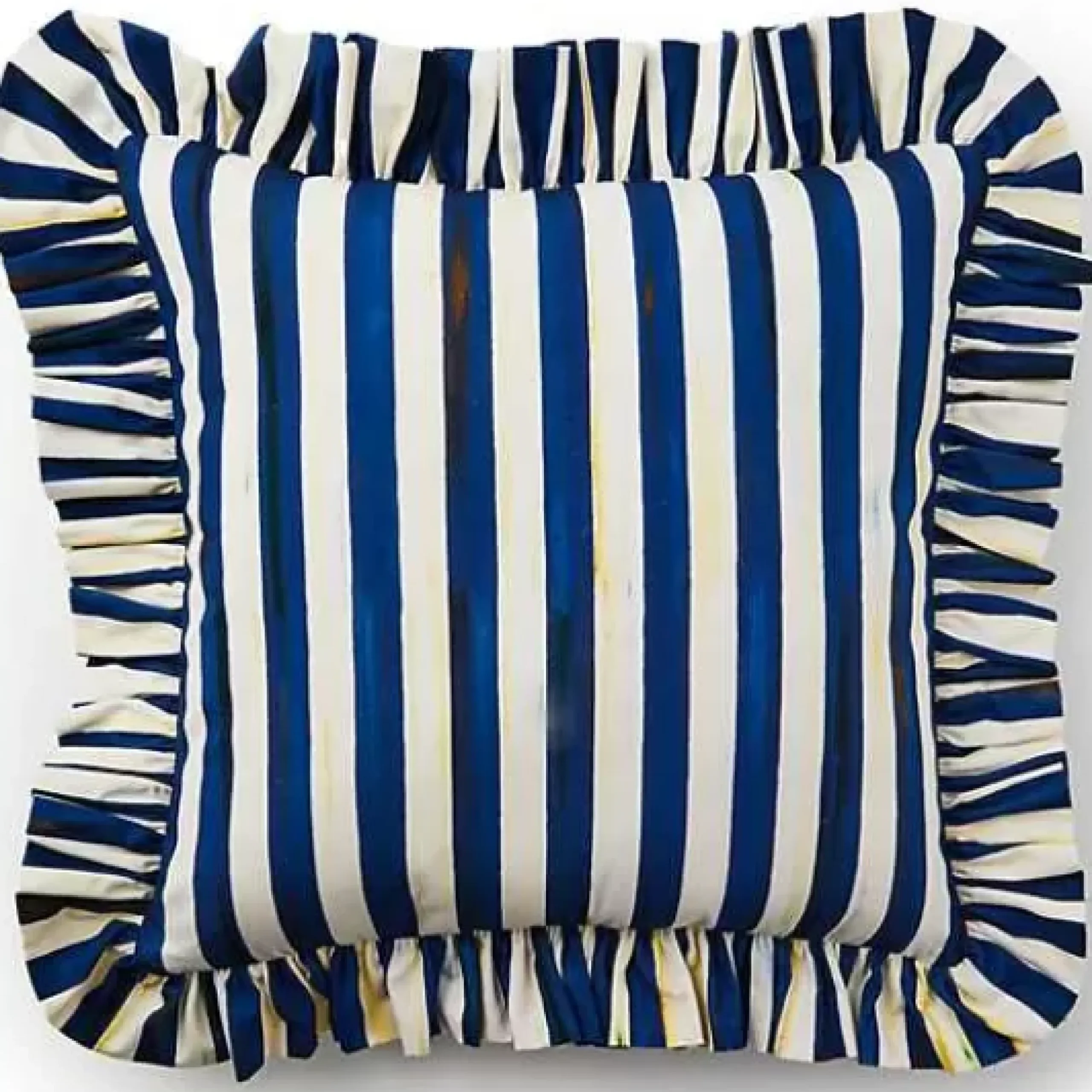 MacKenzie-Childs Royal Stripe Ruffle Throw Pillow< Pillows, Throws, & Cushions