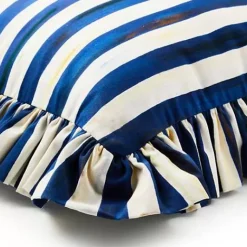 MacKenzie-Childs Royal Stripe Ruffle Throw Pillow< Pillows, Throws, & Cushions