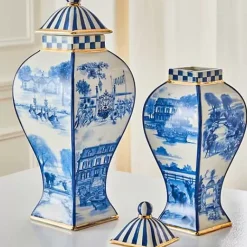 MacKenzie-Childs Royal Toile Large Ginger Jar< Kitchen Storage & Organization