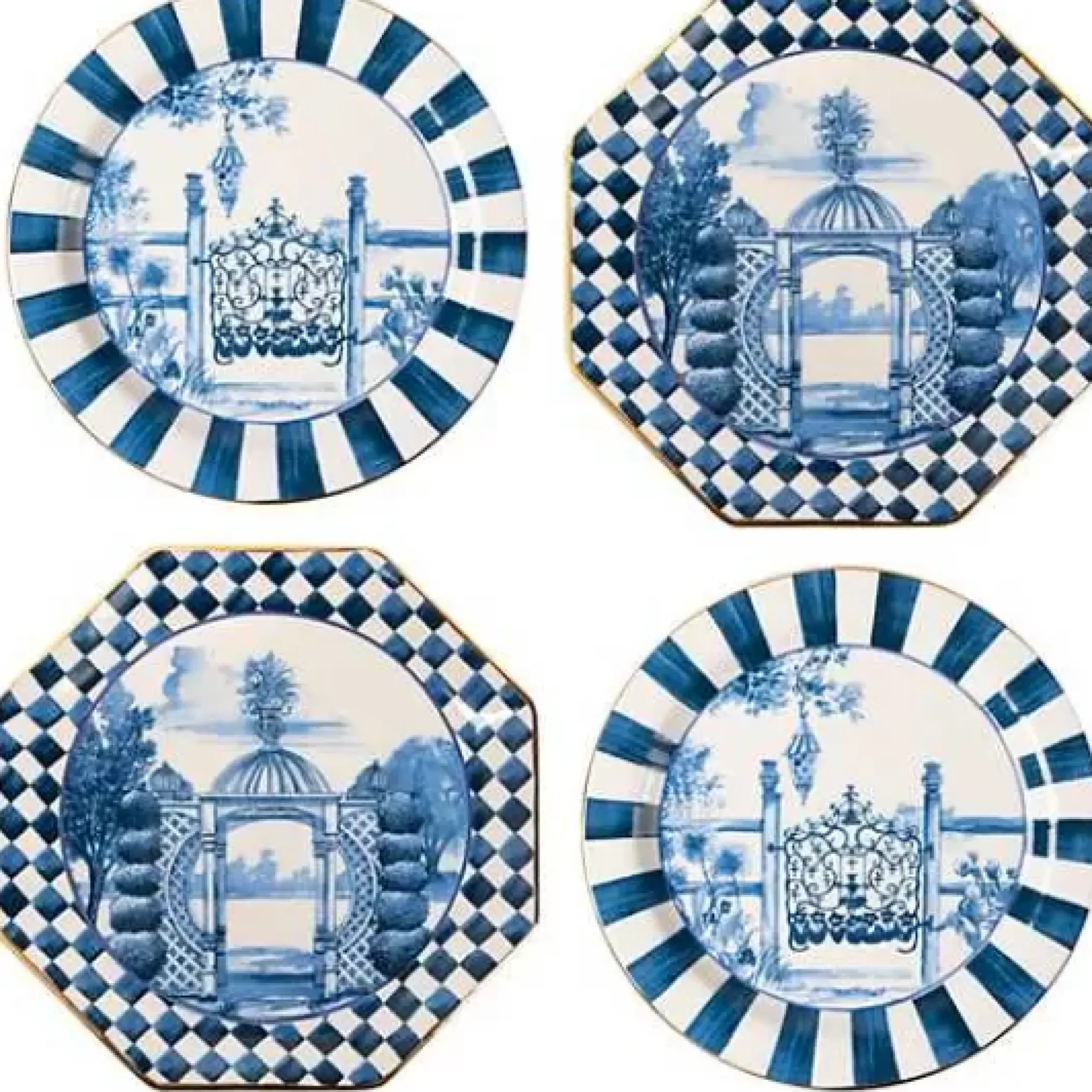 MacKenzie-Childs Royal Toile Small Plates, Set of 4< Serveware|Dinnerware & Flatware