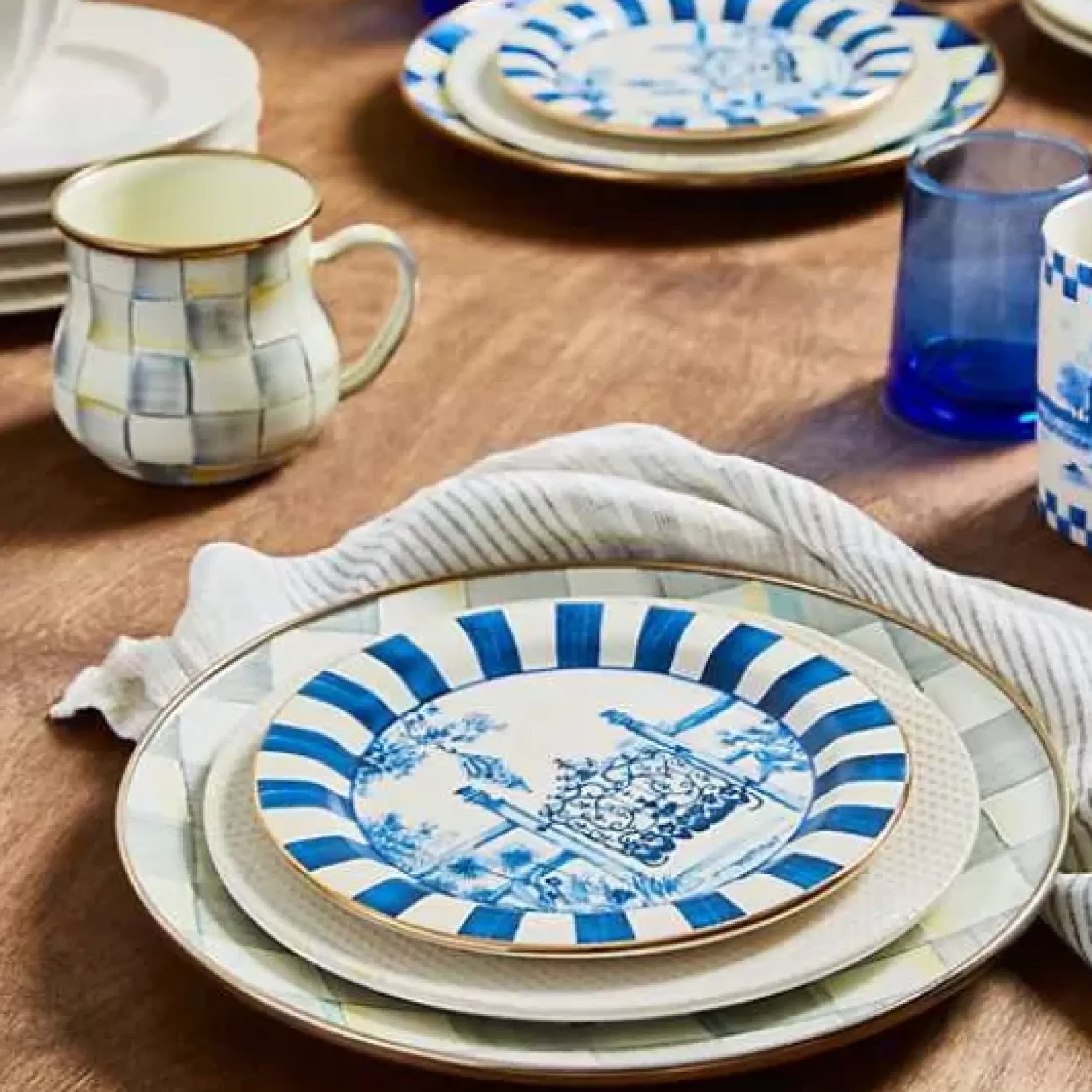 MacKenzie-Childs Royal Toile Small Plates, Set of 4< Serveware|Dinnerware & Flatware