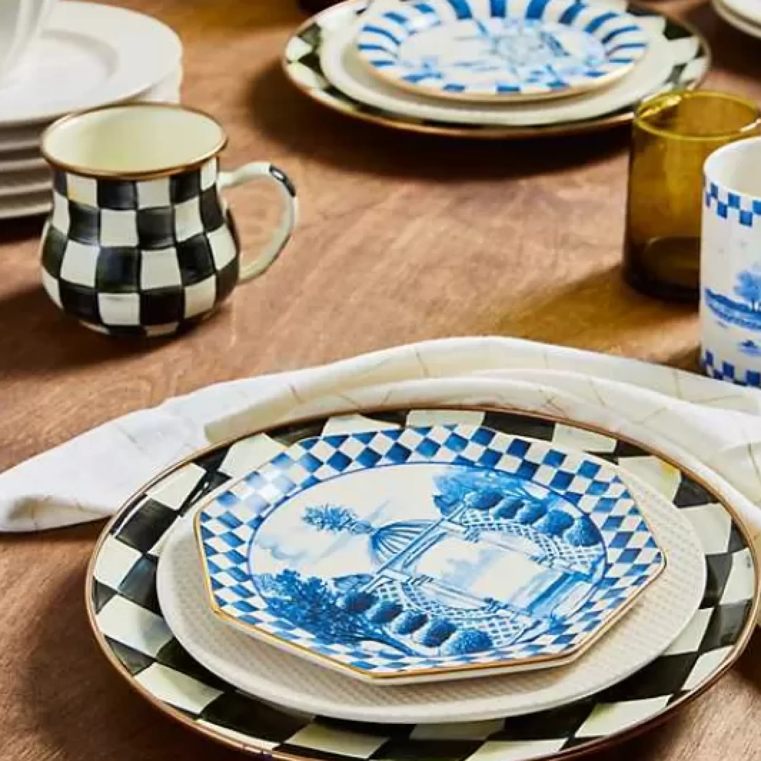 MacKenzie-Childs Royal Toile Small Plates, Set of 4< Serveware|Dinnerware & Flatware