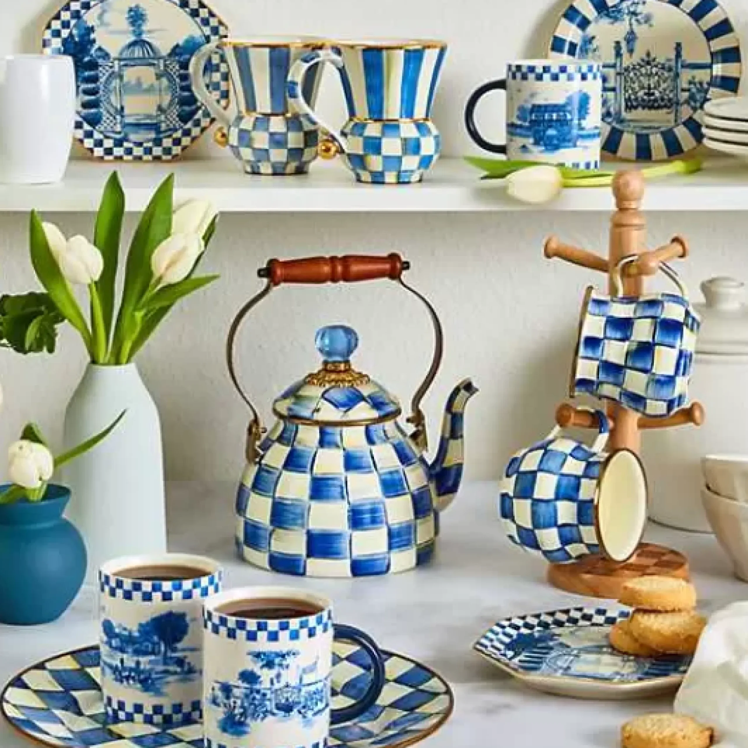 MacKenzie-Childs Royal Toile Small Plates, Set of 4< Serveware|Dinnerware & Flatware