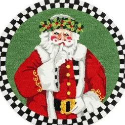 MacKenzie-Childs Santa Lucia 3' Round Rug< Holiday|Rugs