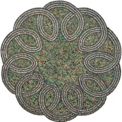 MacKenzie-Childs Scalloped Emerald Beaded Placemat< Table Accessories
