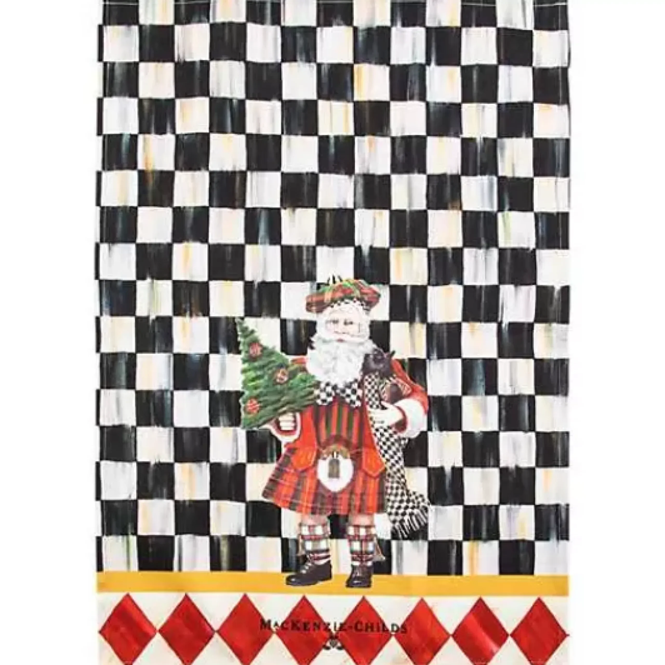 MacKenzie-Childs Scottish Santa Dish Towel< Holiday|Kitchen & Table Linens