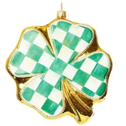 MacKenzie-Childs Shamrock Glass Ornament< Holiday