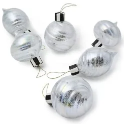 MacKenzie-Childs Silver Mercury Glass Assorted Ornaments, Set of 6< Holiday
