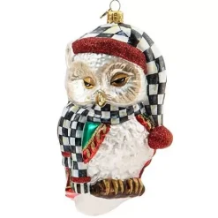 MacKenzie-Childs Sleepy Owl Glass Ornament< Holiday