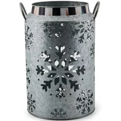 MacKenzie-Childs Snowflake Large Galvanized Metal Lantern< Outdoor