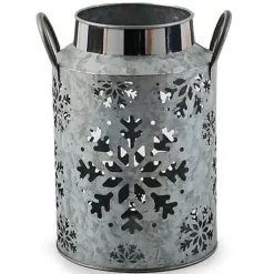 MacKenzie-Childs Snowflake Small Galvanized Metal Lantern< Outdoor