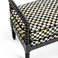 MacKenzie-Childs Spindle Check Outdoor Bench< Outdoor|Spring