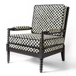 MacKenzie-Childs Spindle Check Outdoor Chair< Outdoor|Spring