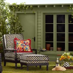 MacKenzie-Childs Spindle Check Outdoor Chair< Outdoor|Spring