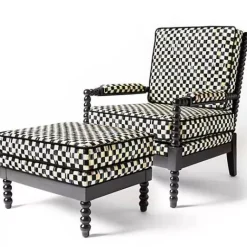MacKenzie-Childs Spindle Check Outdoor Chair< Outdoor|Spring