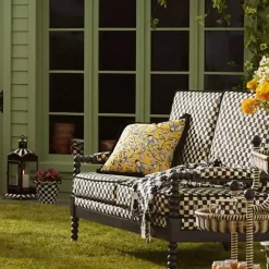 MacKenzie-Childs Spindle Check Outdoor Loveseat< Outdoor|Spring