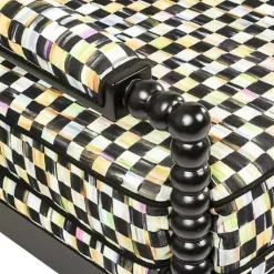 MacKenzie-Childs Spindle Check Outdoor Loveseat< Outdoor|Spring