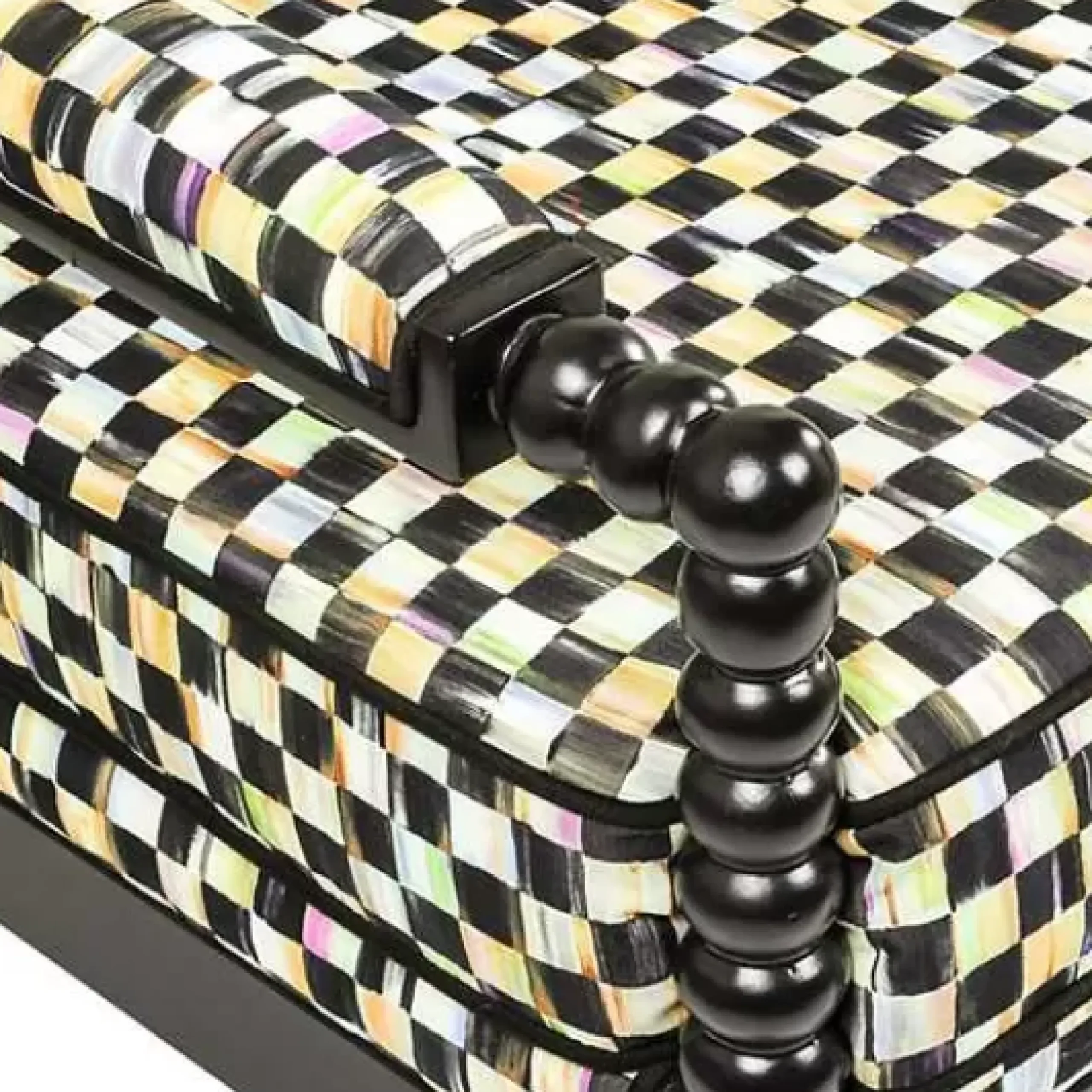 MacKenzie-Childs Spindle Check Outdoor Loveseat< Outdoor|Spring