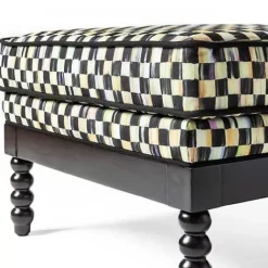 MacKenzie-Childs Spindle Check Outdoor Ottoman< Outdoor|Spring