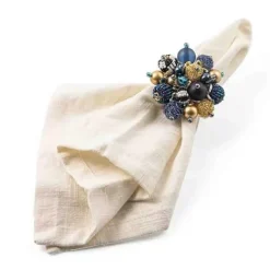 MacKenzie-Childs Starry Night Beaded Napkin Rings, Set of 4< Holiday|Kitchen & Dining Sets