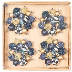 MacKenzie-Childs Starry Night Beaded Napkin Rings, Set of 4< Holiday|Kitchen & Dining Sets