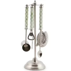 MacKenzie-Childs Sterling Check 3260 Bar Tool Set< Kitchen & Dining Sets|Fall Entertaining