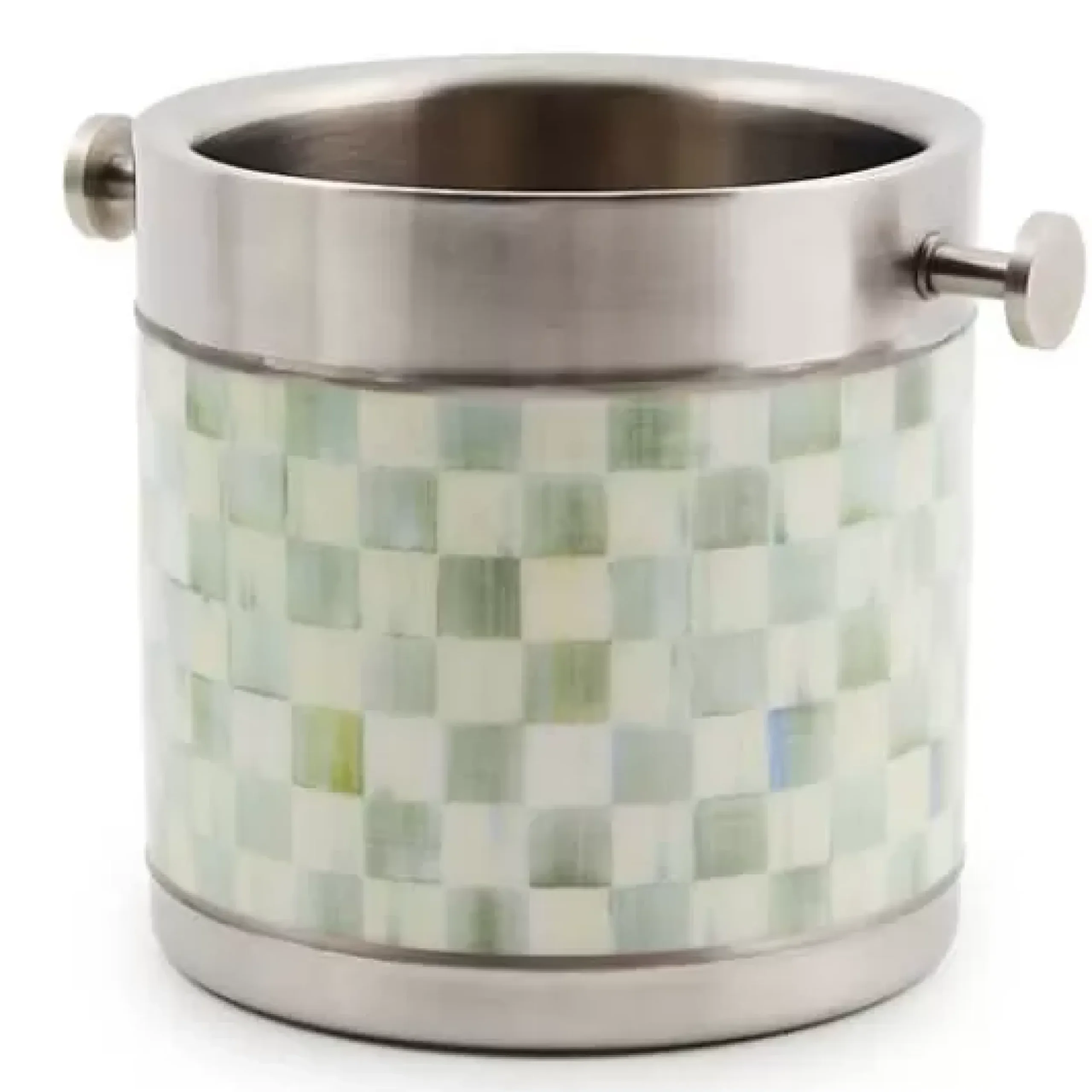 MacKenzie-Childs Sterling Check 3260 Ice Bucket< Fall Entertaining|Bar Entertaining